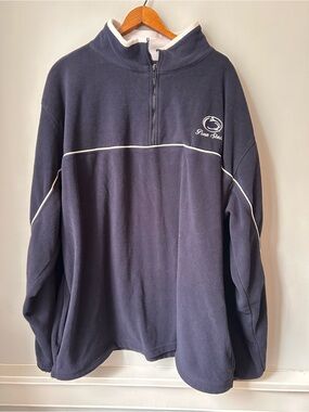 VTG Penn State Nittany Lions Jacket Mens 2XL Blue Fleece 1/4 Zip Pullover OVB
